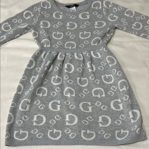 Guess Gray and White Kids Dress